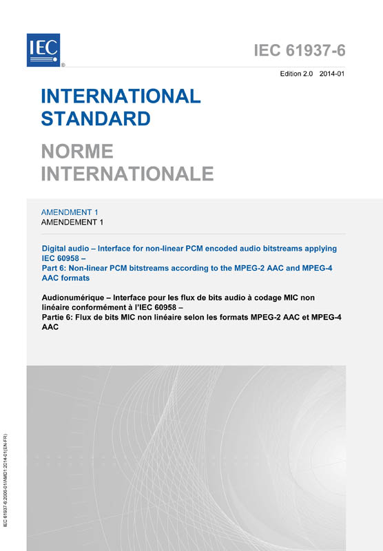 Cover IEC 61937-6:2006/AMD1:2014